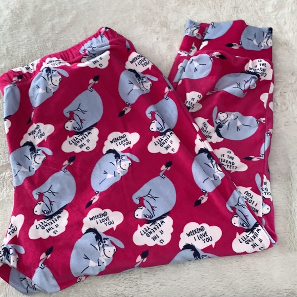 XL Disney Eeyore lightweight fleece pajama set - Picture 3 of 4
